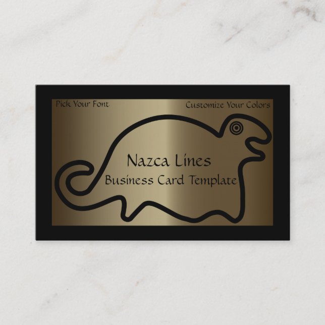 Geoglyph Logo Animal Nazca Lines Seal Business Card (Front)