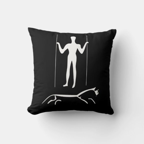 Geoglyph LongMan Ancient Art Uffington White Horse Throw Pillow