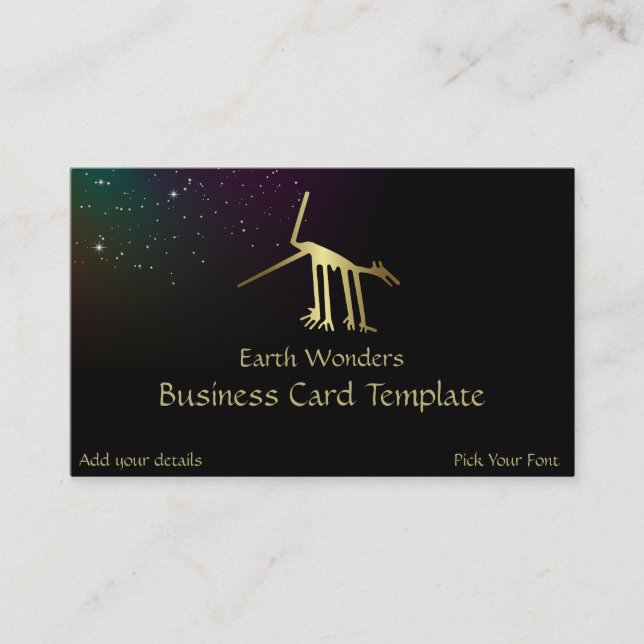 Geoglyph Nazca Line Peru Gold Business Card (Front)