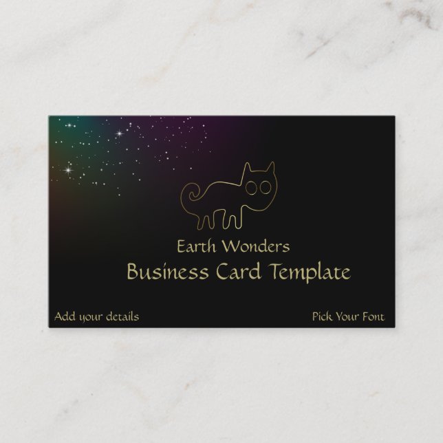 Geoglyph Nazca Line Peru Gold Fox Business Card (Front)