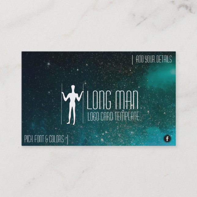 Geoglyph Symbol - Long Man Simple Logo Business Card (Front)