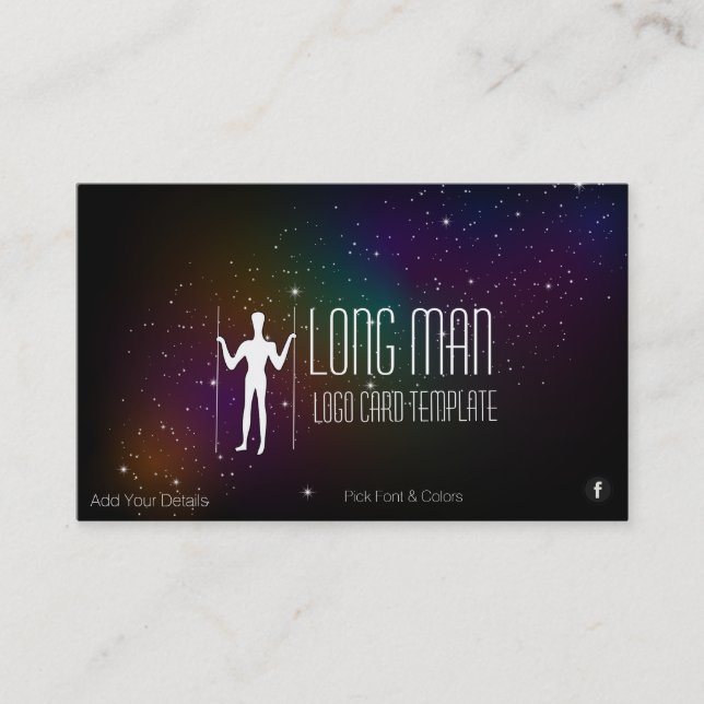 Geoglyph Symbol - Long Man Simple Space Logo Business Card (Front)