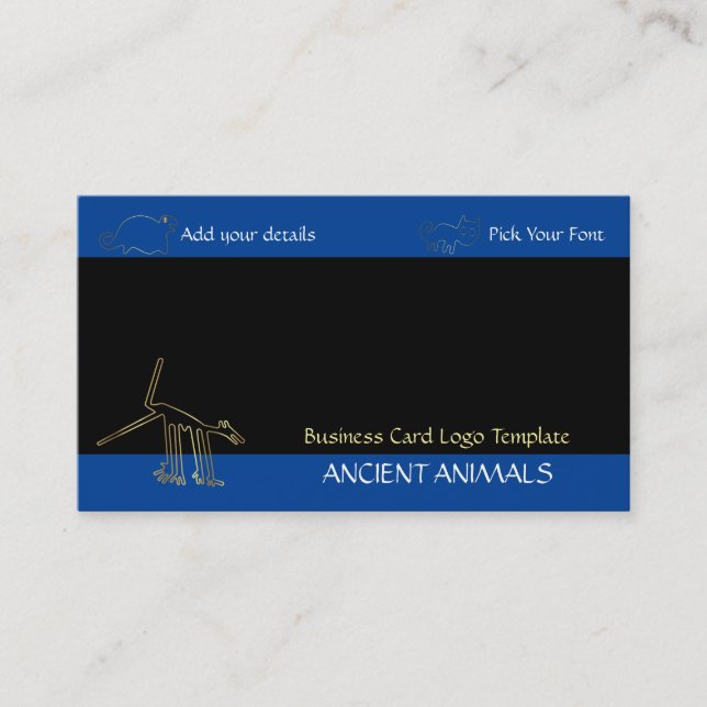 Geoglyphs Ancient Animal Gold Logo Business Card (Front)