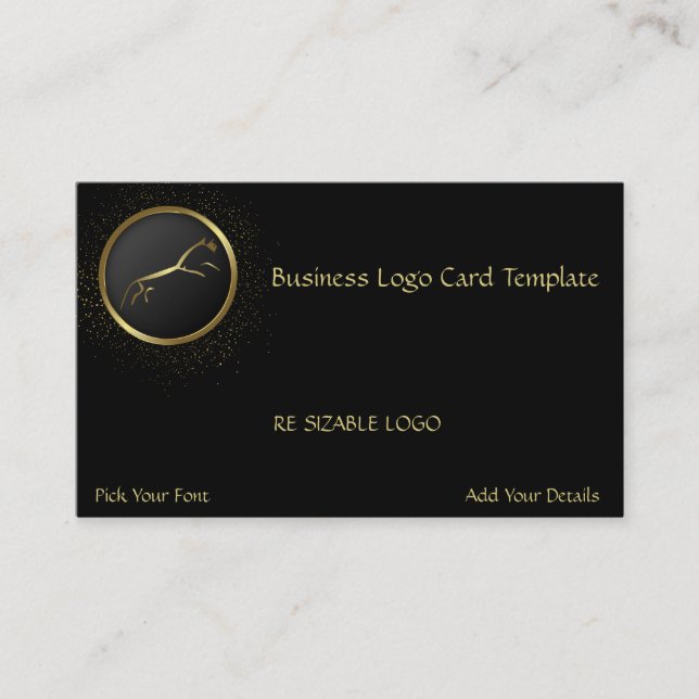 Geoglyphs Gold Horse  Logo Business Card (Front)