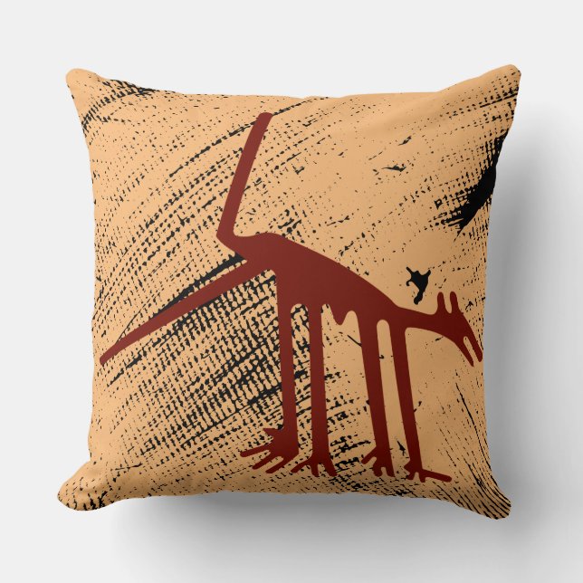 Geoglyphs Nazca Peru Animals Throw Pillow (Front)