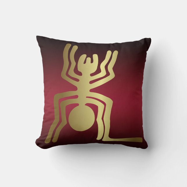 Geoglyphs Nazca Peru Spiders Throw Pillow (Front)