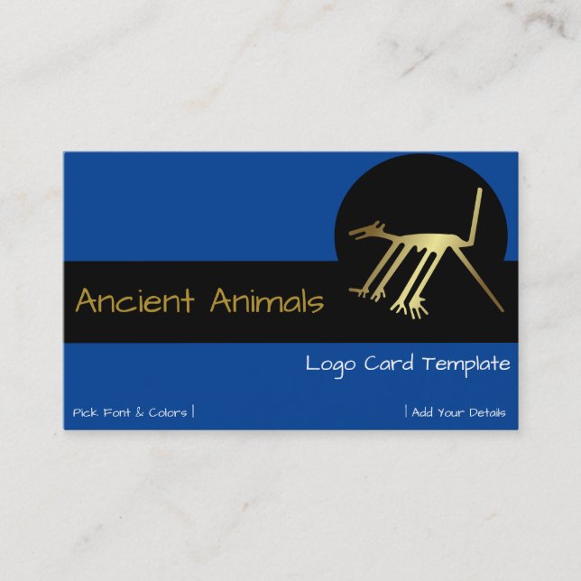Geoglyphs Peru Ancient Animal Logo Business Card (Front)