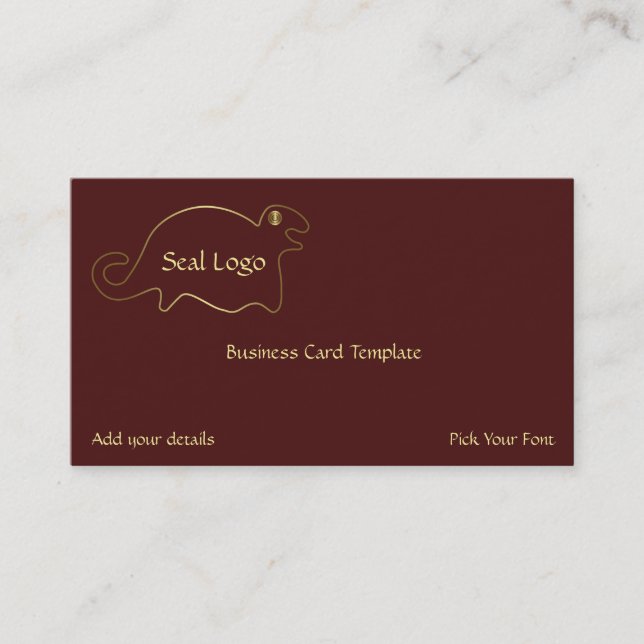 Geoglyphs Seal Gold Logo Business Card (Front)