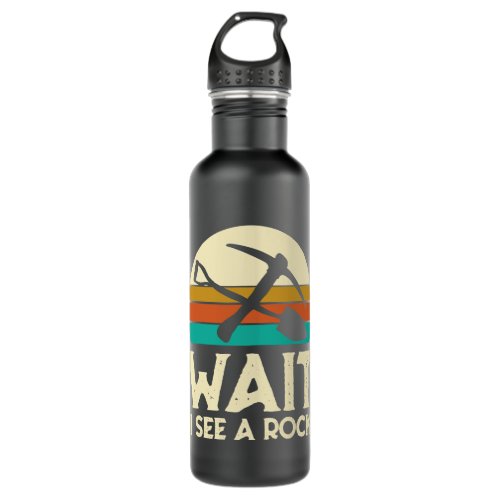 Geographer Gift Geologist Rock Collector Retro Geo Stainless Steel Water Bottle