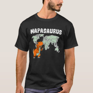 Geographer World Map Rex Dinosaur Cartographer Geo T-Shirt