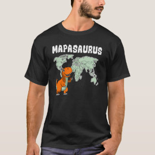 Geographer World Map Rex Dinosaur Cartographer Geo T-Shirt