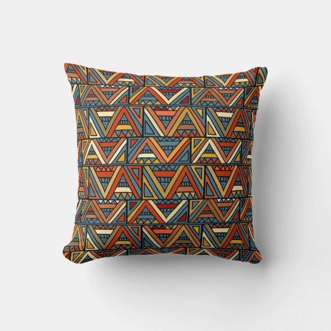 Geographic Multicolor Triangle Throw Pillow (Front)