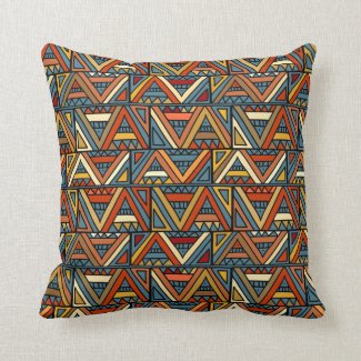 Geographic Multicolor Triangle Throw Pillow