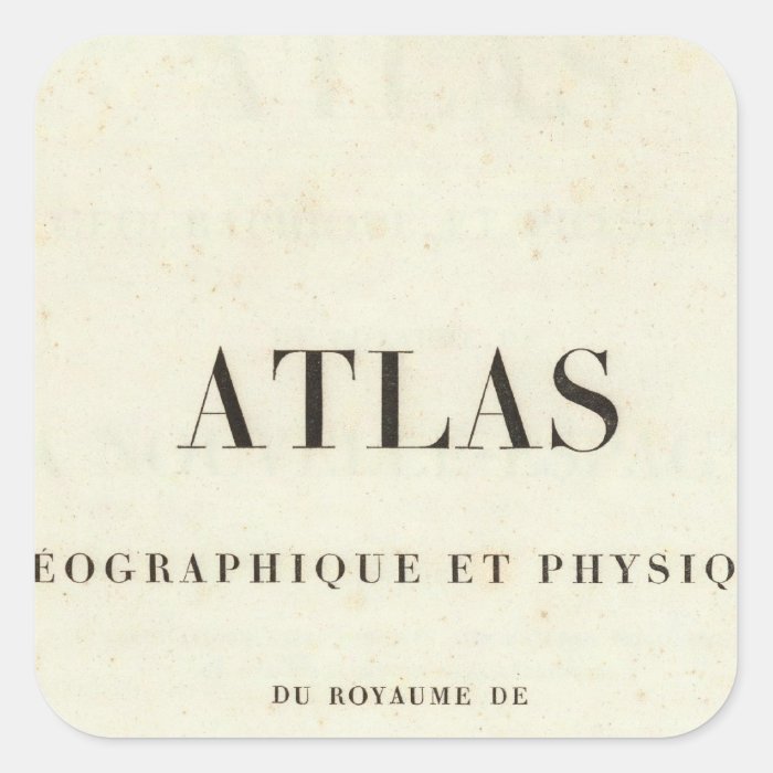 Geographical and Physical Half Title Atlas Square Stickers