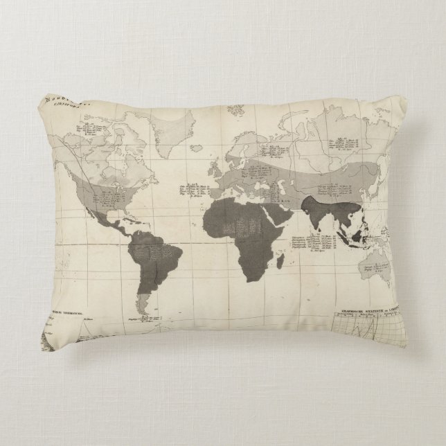 Geographical Distribution of Vegetation Accent Pillow (Front)