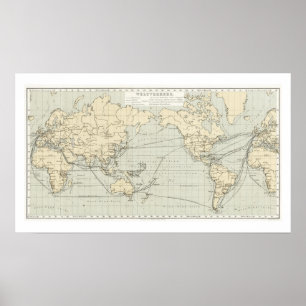 Geographical-Statistical World Map Poster
