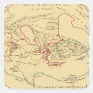 Geographie des Grecs Primitive Square Sticker