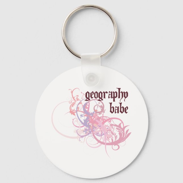 Geography Babe Keychain (Front)
