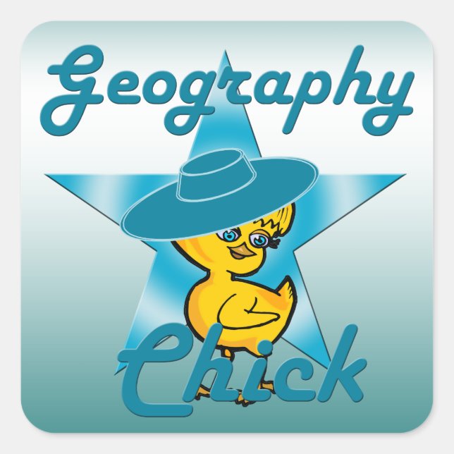 Geography Chick #7 Square Sticker (Front)