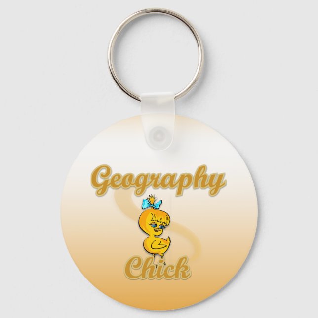 Geography Chick Keychain (Front)