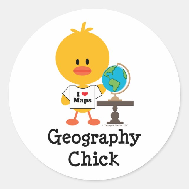 Geography Chick Stickers (Front)