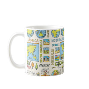 Geography. Hand drawn. Vintage illustration.  Coffee Mug