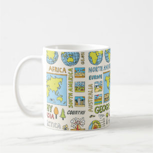 Geography. Hand drawn. Vintage illustration. Coffee Mug