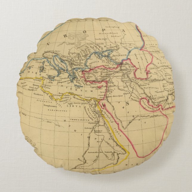 Geography of Herodotus Round Pillow (Front)