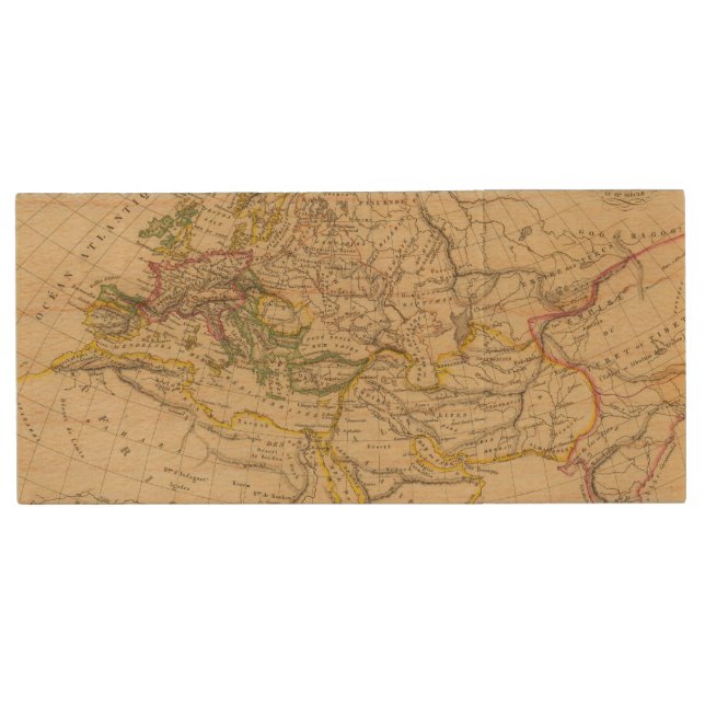 Geography of the Middle Ages Wood Flash Drive (Front)