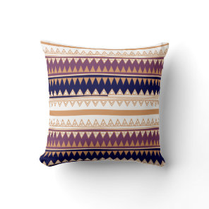 Geography Plum, Peach, Navy and Eggshell  Throw Pillow
