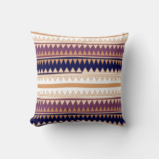 Geography Plum, Peach, Navy and Eggshell Throw Pillow