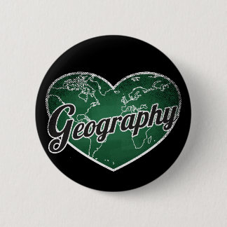 Geography Retro Heart Blackboard Love Button