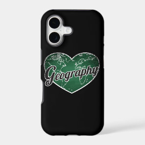 Geography Retro Heart Blackboard Love iPhone 17 Case