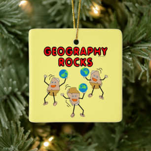 Geography Rocks Ceramic Ornament