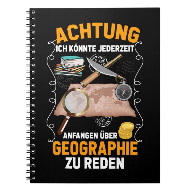 Geography School Lustiger Teacher Humor Notebook (Front)