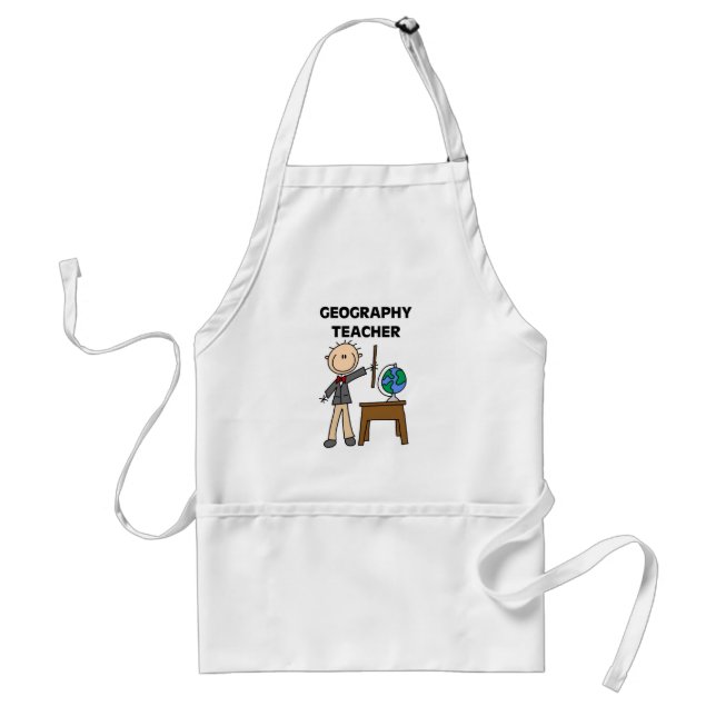 Geography Teacher Adult Apron (Front)