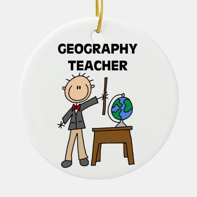 Geography Teacher Ceramic Ornament (Front)