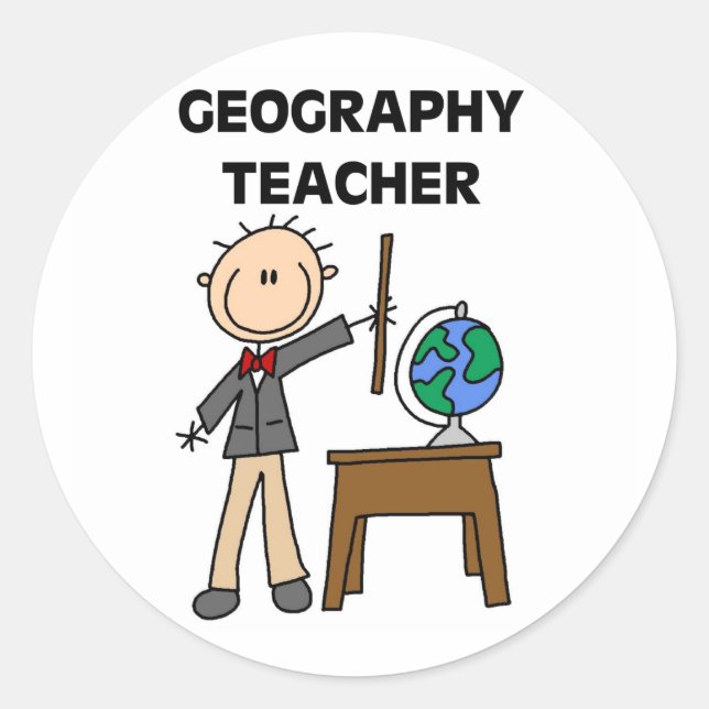 Geography Teacher Classic Round Sticker (Front)