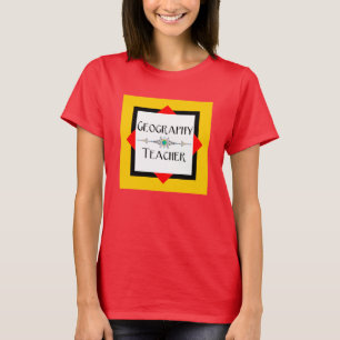 Geography Teacher Color Block T-Shirt