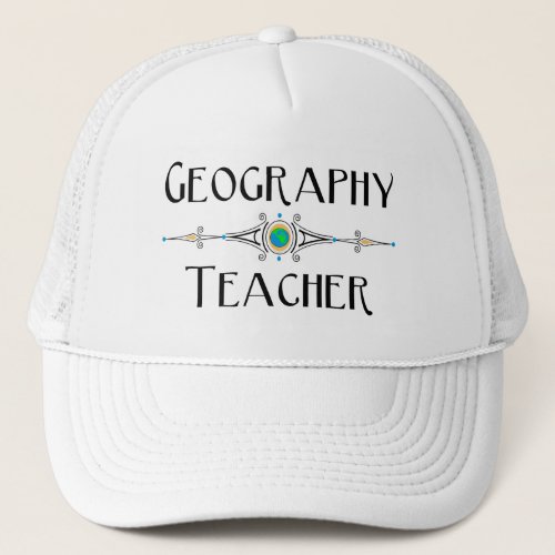 Geography Teacher Decorative Line Trucker Hat
