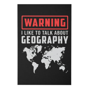 Geography Teacher Funny Map Continents World Gift Faux Canvas Print
