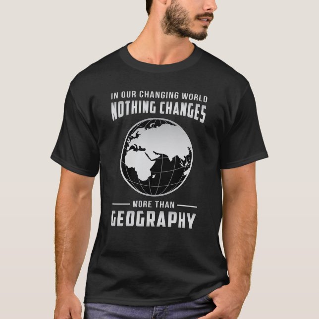 Geography Teacher Funny Map World Continents Gift T-Shirt (Front)