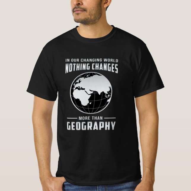 Geography Teacher Funny Map World Continents Gift T-Shirt (Front)