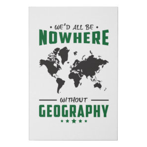 Geography Teacher Funny World Continents Gift Idea Faux Canvas Print