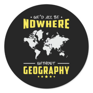 Geography Teacher Funny World Continents Map Gift Classic Round Sticker