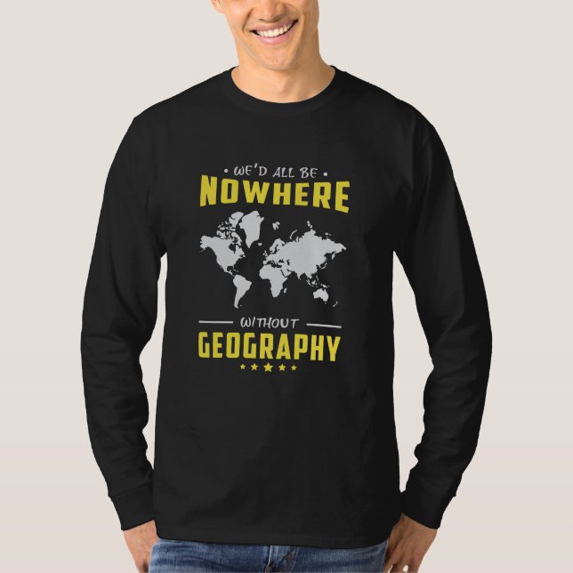 Geography Teacher Funny World Continents Map Gift T-Shirt (Front)