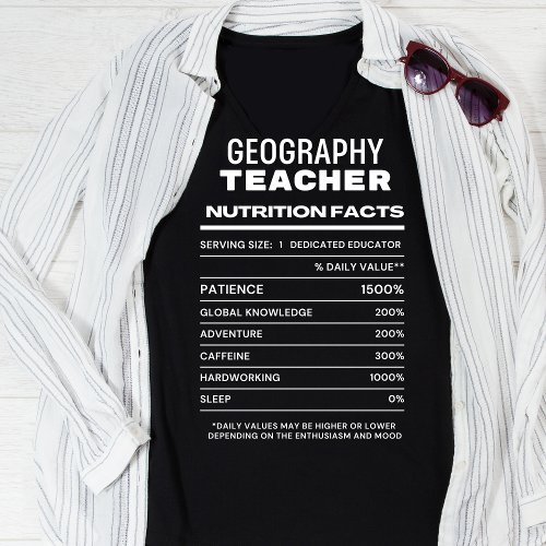 Geography Teacher Nutrition Facts Funny T_Shirt