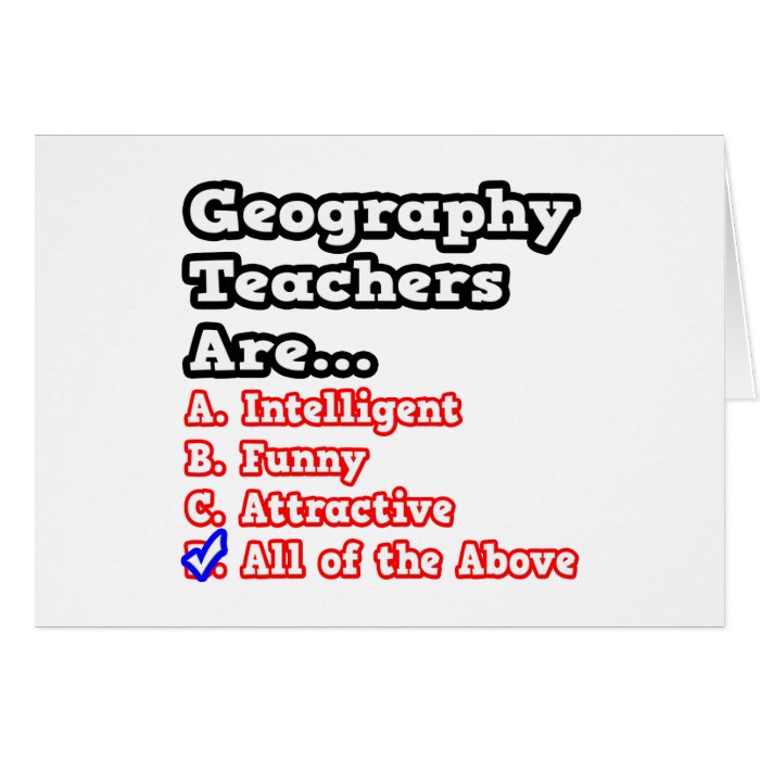 Geography Teacher QuizJoke Card