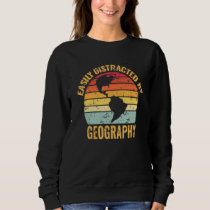 Geography Teacher Retro Vintage Geographer World M Sweatshirt