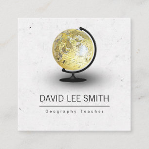 Geography Teacher Square Business Card